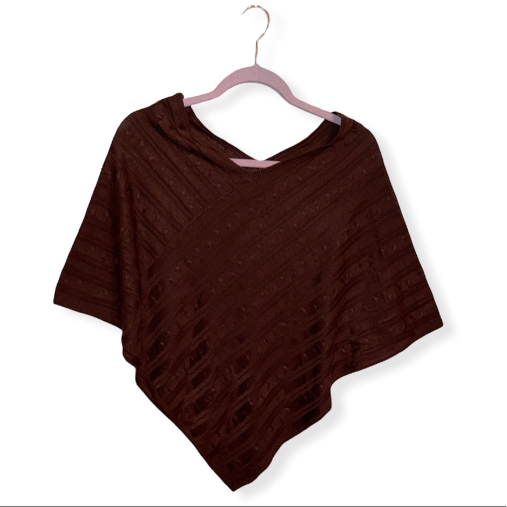 Liz Claiborne Brown V-Neck Cape